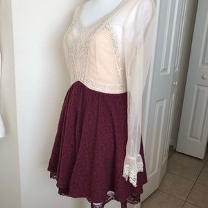 Free People open back mini dress